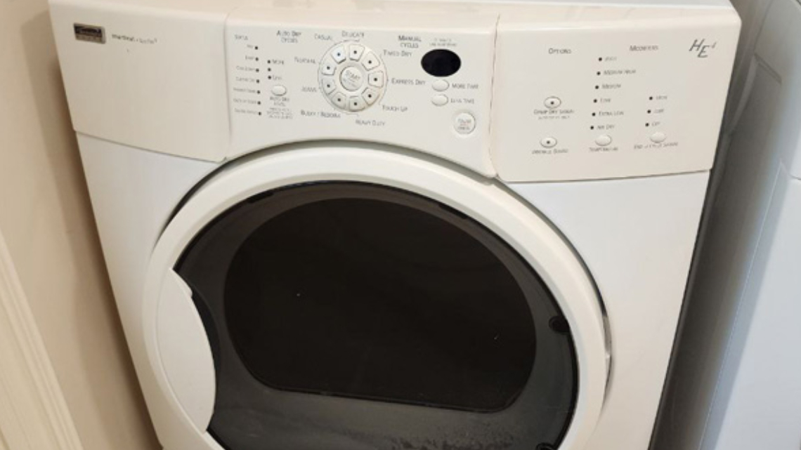 A customer complained about an unpleasant sound when the dryer was running.